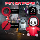 5 Feet Inflatable Halloween Ghost Holding Sickle and Tombstone Yard Decor