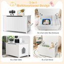 Wooden Cat Litter Box Enclosure with Top Opening Side Table Furniture