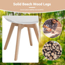 Set of 4 Dining Chairs Mid-Century Modern Shell PU Seat with Wooden Legs