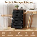 7-Drawer Chest Wooden Storage Dresser with Lockable Wheels