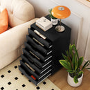 7-Drawer Chest Wooden Storage Dresser with Lockable Wheels