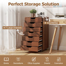 7-Drawer Chest Wooden Storage Dresser with Lockable Wheels