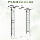 7 FT Garden Arch Arbor with Flat Top Design for Climbing Plants