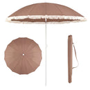 7 FT Patio Umbrella with Fringe Boho Tassel Umbrella for Outdoor Beach Garden Poolside