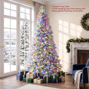 6 FT Pre-Lit Flocked Christmas Tree with LED Lights