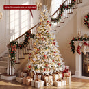 6 FT Pre-Lit Flocked Christmas Tree with LED Lights