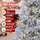 6 FT Pre-Lit Flocked Christmas Tree with LED Lights
