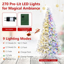 6 FT Pre-Lit Flocked Christmas Tree with LED Lights