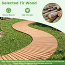 7 FT Wooden Garden Pathway with Anti-slip Surface for Gardens Patios