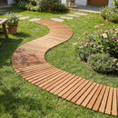 7 FT Wooden Garden Pathway with Anti-slip Surface for Gardens Patios