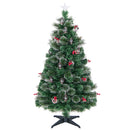 5/6/7 Feet Artificial Christmas Tree with Red Berries and Kerosene Lamps