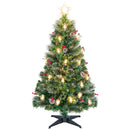 5/6/7 Feet Artificial Christmas Tree with Red Berries and Kerosene Lamps