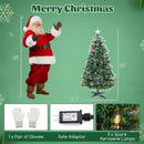 5/6/7 Feet Artificial Christmas Tree with Red Berries and Kerosene Lamps