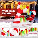 7 Feet Christmas Inflatables Santa with Slingshot and Built-in LED Lights Outdoor Decoration