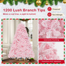 7 Feet Flocked Artificial Christmas Tree with 500 LED Lights and 1200 Branches
