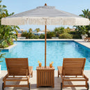 7 Feet Patio Umbrella with Fringe Sun-Protective Beach Umbrella with Boho Tassel