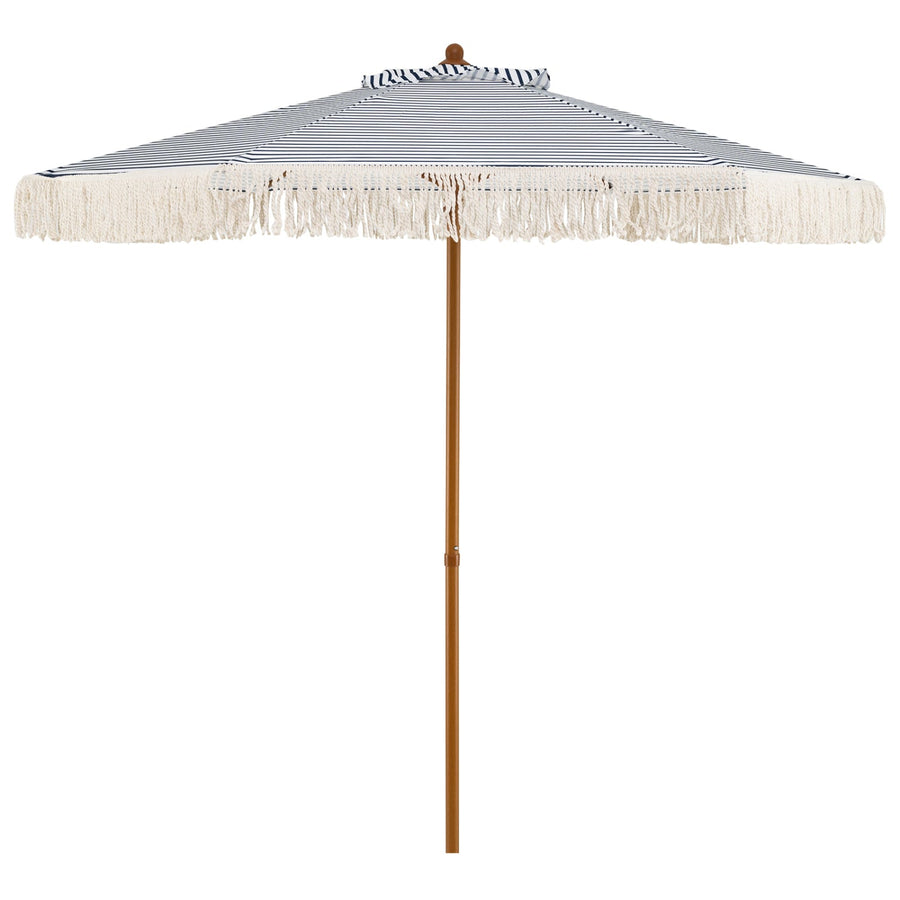 7 Feet Patio Umbrella with Fringe Sun-Protective Beach Umbrella with Boho Tassel
