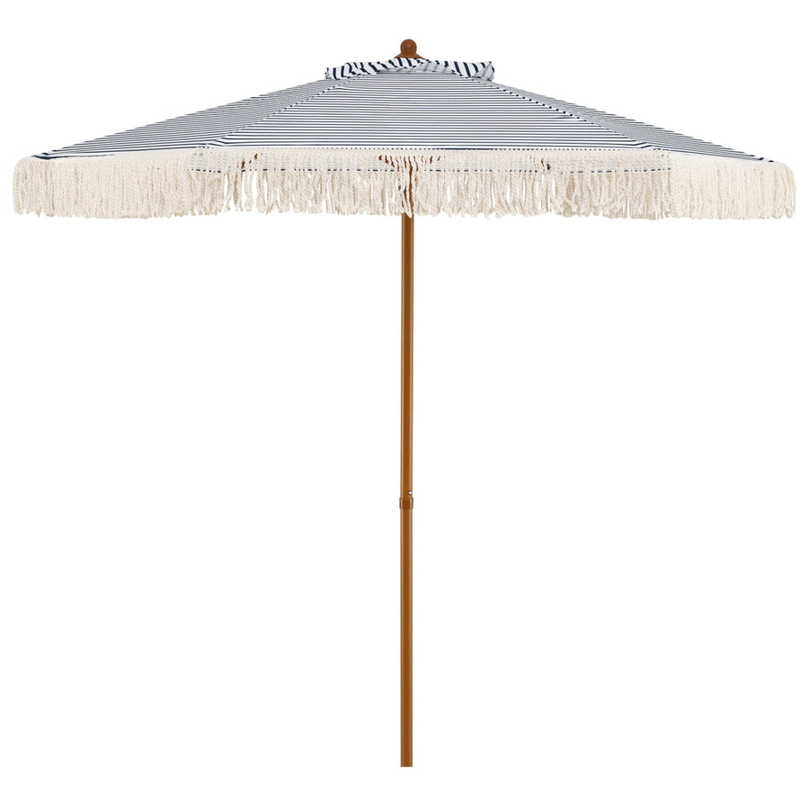 7 Feet Patio Umbrella with Fringe Sun-Protective Beach Umbrella with Boho Tassel