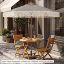 7 Feet Patio Umbrella with Fringe Sun-Protective Beach Umbrella with Boho Tassel