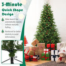 6/7 FT Artificial Christmas Tree with Pine Cones and Adjustable Brightness