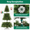 6/7 FT Artificial Christmas Tree with Pine Cones and Adjustable Brightness