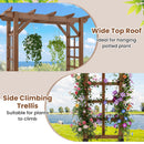 7 Ft Garden Arch Wooden Arbor Outdoor Wood Trellis for Climbing Plants