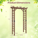 7 Ft Garden Arch Wooden Arbor Outdoor Wood Trellis for Climbing Plants