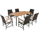 5/7-Piece Outdoor Dining Set with Acacia Wood Table