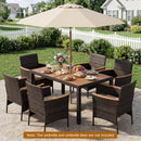 7-Piece Patio Dining Set with Acacia Wood Table & Cushions