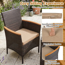 7-Piece Patio Dining Set with Acacia Wood Table & Cushions