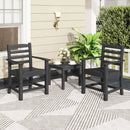 7 Pieces Outdoor Dining Table Set for 6 People 67 Inch HDPE Patio Rectangle Table and 6 Armchairs