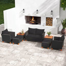 7-Piece Patio Conversation Set with Storage Table & Cushions