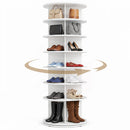 7-Tier Rotating Shoe Rack Tower with 360° Spin - White