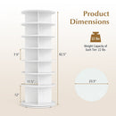 7-Tier Rotating Shoe Rack Tower with 360° Spin - White