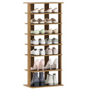 7-Tier Dual Shoe Rack Free Standing Shelves Storage Shelves Concise-Black