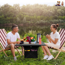 Foldable Camping Table With Storage Basket Rustproof Portable Aluminum Alloy Roll-Up Camping Table With Carrying Bag For Camping Hiking BBQ Picnic Fis