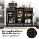 Sideboard Buffet Cabinet with 2 Drawers and 4 Adjustable Shelves