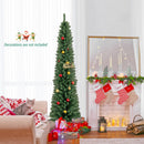 5/6/7/8 Feet Pencil Christmas Tree with 295/392/523/671 Memory Wire Branch Tips and Upgraded Metal Stand