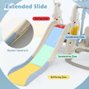 7 in 1 Toddler Slide and Swing Set with Height Adjustable Swing and Basketball Hoop