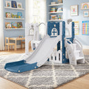 7-in-1 Toddler Swing and Slide Set with Basketball Hoop