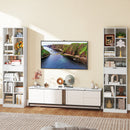 7-tier Bookshelf with Drawer 180cm Floor Standing Display Rack Storage Shelf-White