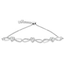 .925 Sterling Silver Diamond Accent Heart and Infinity 4â€-10â€ Adjustable Bolo Bracelet (I-J Color, I3 Clarity)