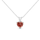 IGI Certified 14K White Gold Martini Set 1.00 Cttw Lab Grown Pink Heart Diamond Solitaire 18" Pendant Necklace (Pink Color, SI2 Clarity)