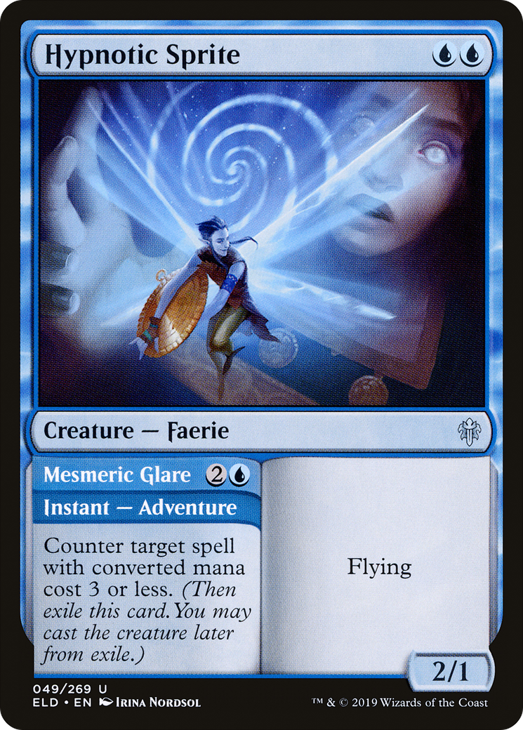 Hypnotic Sprite // Mesmeric Glare (ELD-049) - Throne of Eldraine Foil