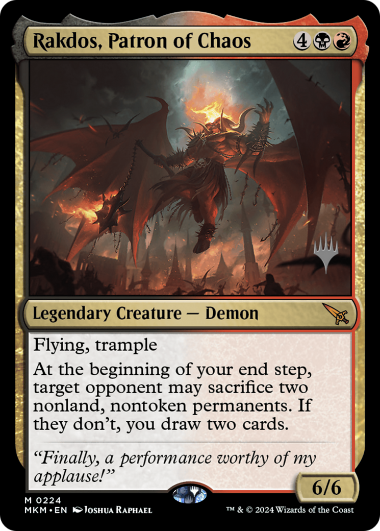 Rakdos, Patron of Chaos (Promo Pack) [Murders at Karlov Manor Promos]