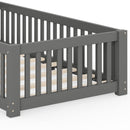 Montessori Floor Bed with Safety Guardrails and Lockable Door