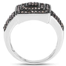 0.42 Carat Genuine Champagne Diamond .925 Sterling Silver Ring