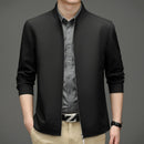 Men's Business-Casual Solid-Color Zip-Up Jacket
