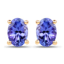 1.24 Carat Genuine Tanzanite 14K Yellow Gold Earrings