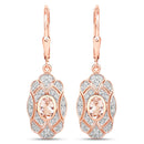 1.04 Carat Genuine Morganite and White Topaz .925 Sterling Silver Earrings
